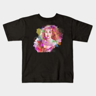 Bette Davis - Splash color art Kids T-Shirt